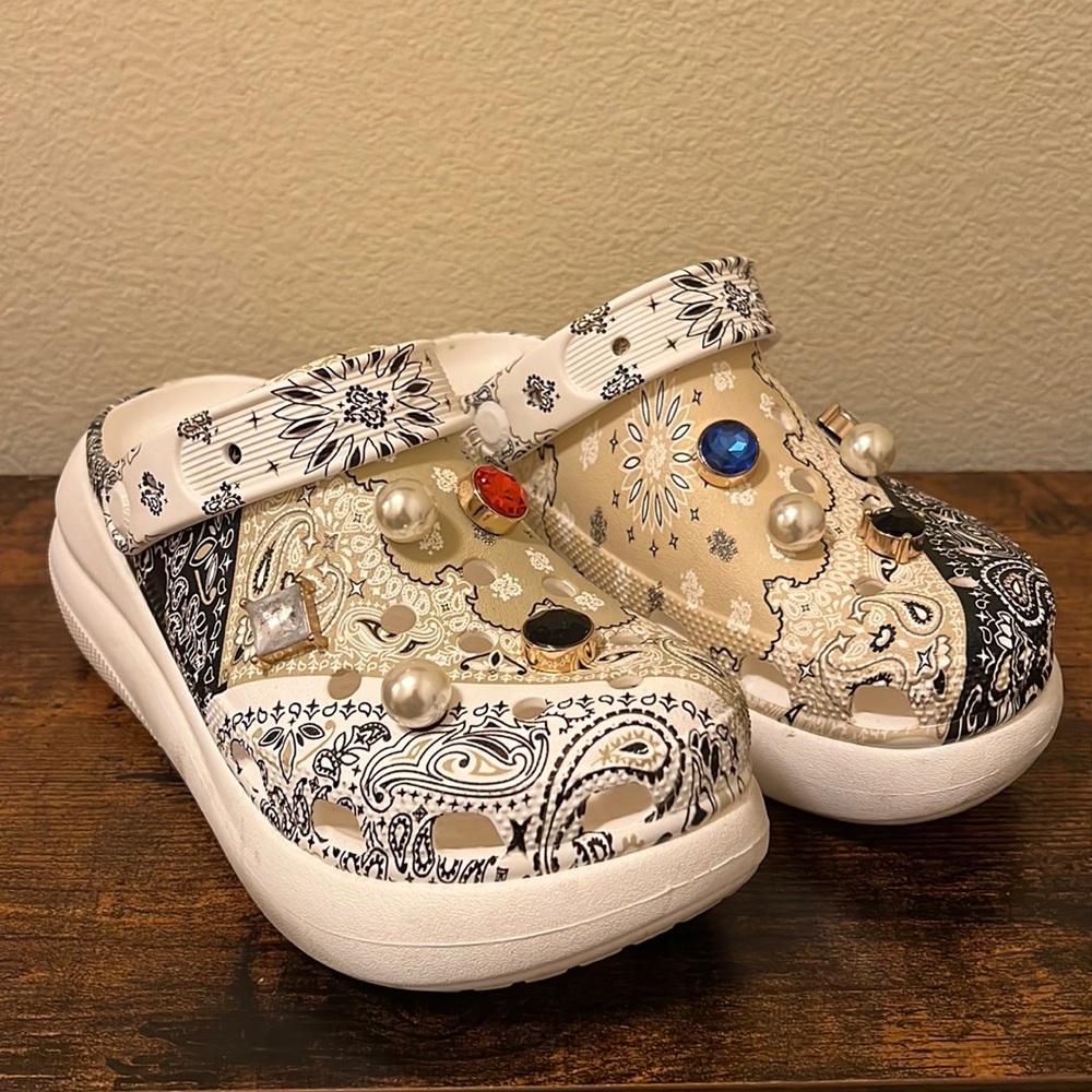 Crocs with jewels attached